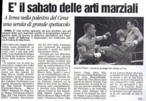 Articolo di giornale incentrato sulla figura del Maestro Molon